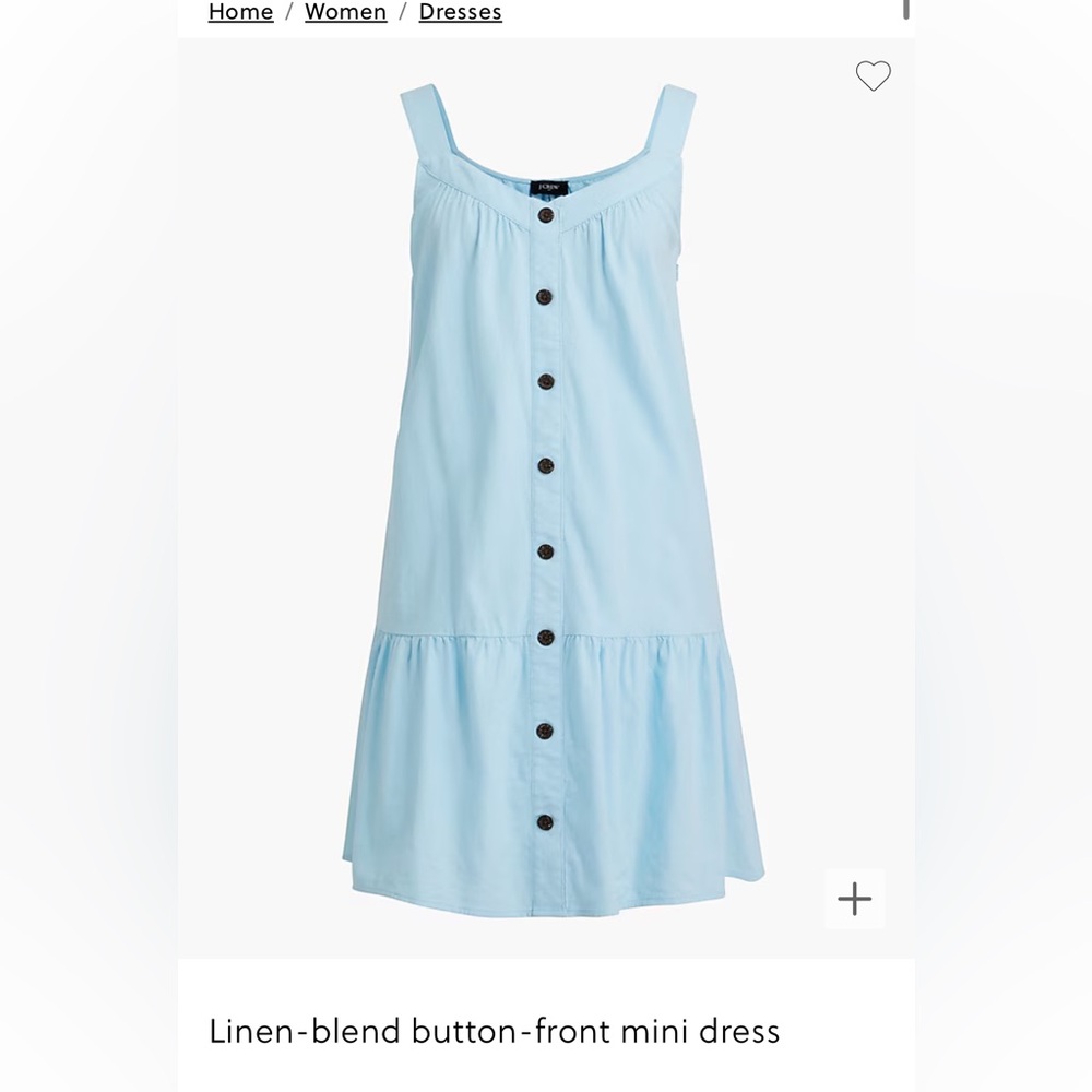 NWT Linen-blend button-front mini dress